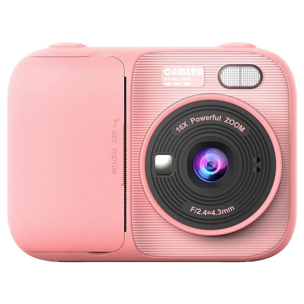 P97 Kids Instant Print Camera 2.4 Inch IPS Screen 1080P Video Recorder Digital Camera with Games Music - Pink - 1