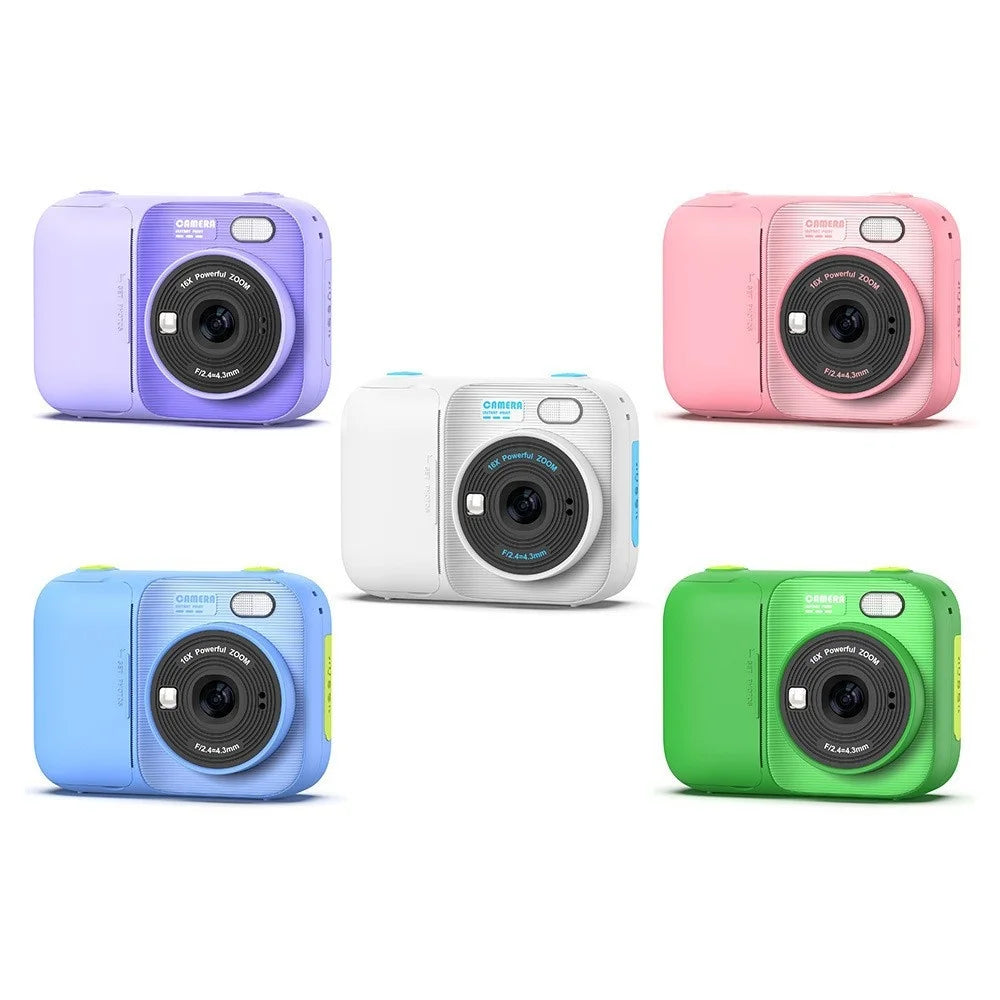 P97 Kids Instant Print Camera 2.4 Inch IPS Screen 1080P Video Recorder Digital Camera with Games Music - Pink - 5