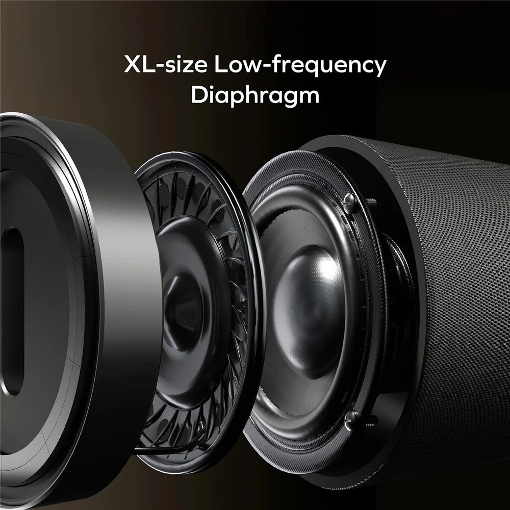 MOMAX 1-Vibe Mood Magnetic Wireless Speaker for Phone IPX7 Waterproof 6W TWS Stereo Subwoofer with RGB Light - Black - 3