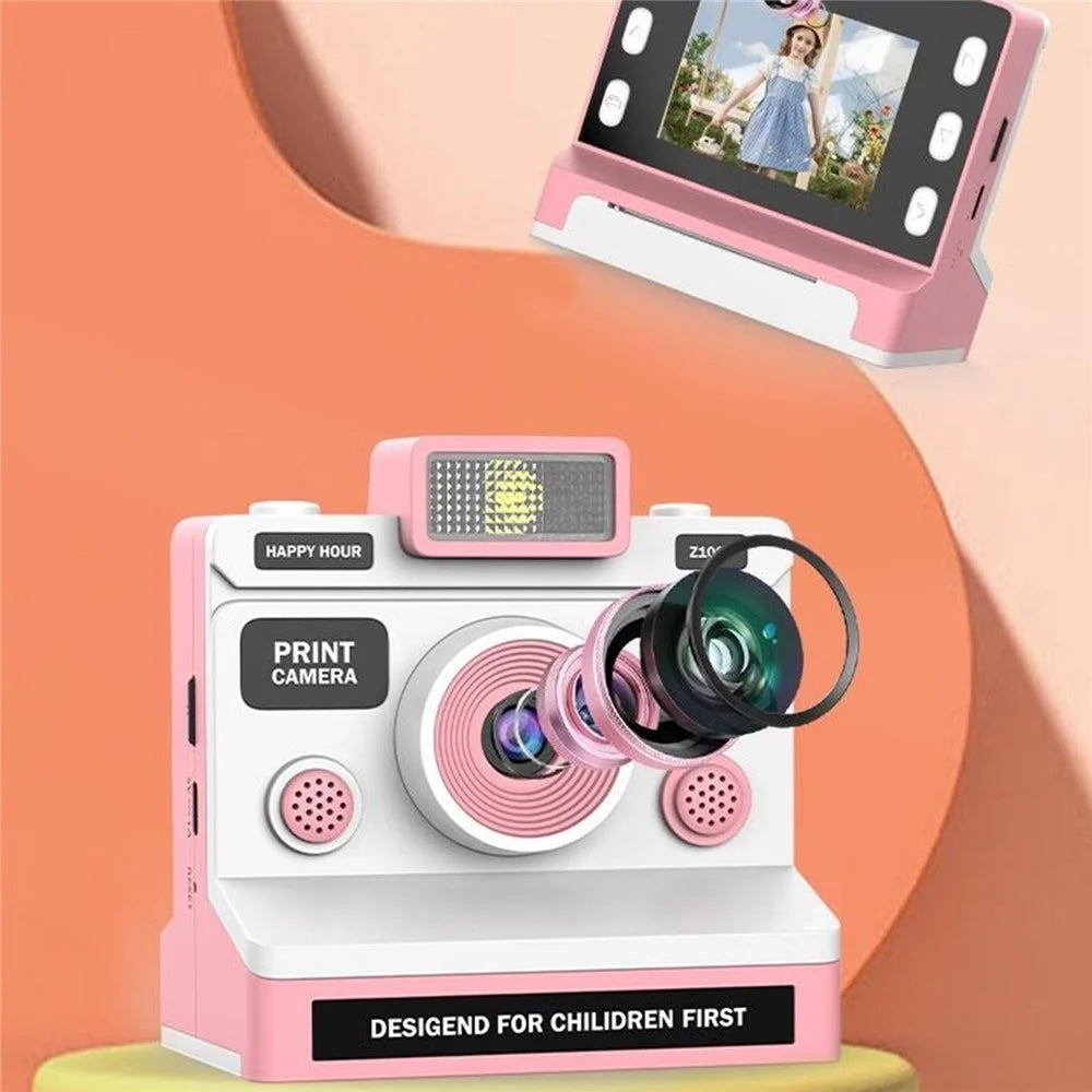 Z1000 Kids 2.8 Inch Instant Printing Camera Dual Lens HD Photo Video Thermal Printer Camera Toy - Green - 5