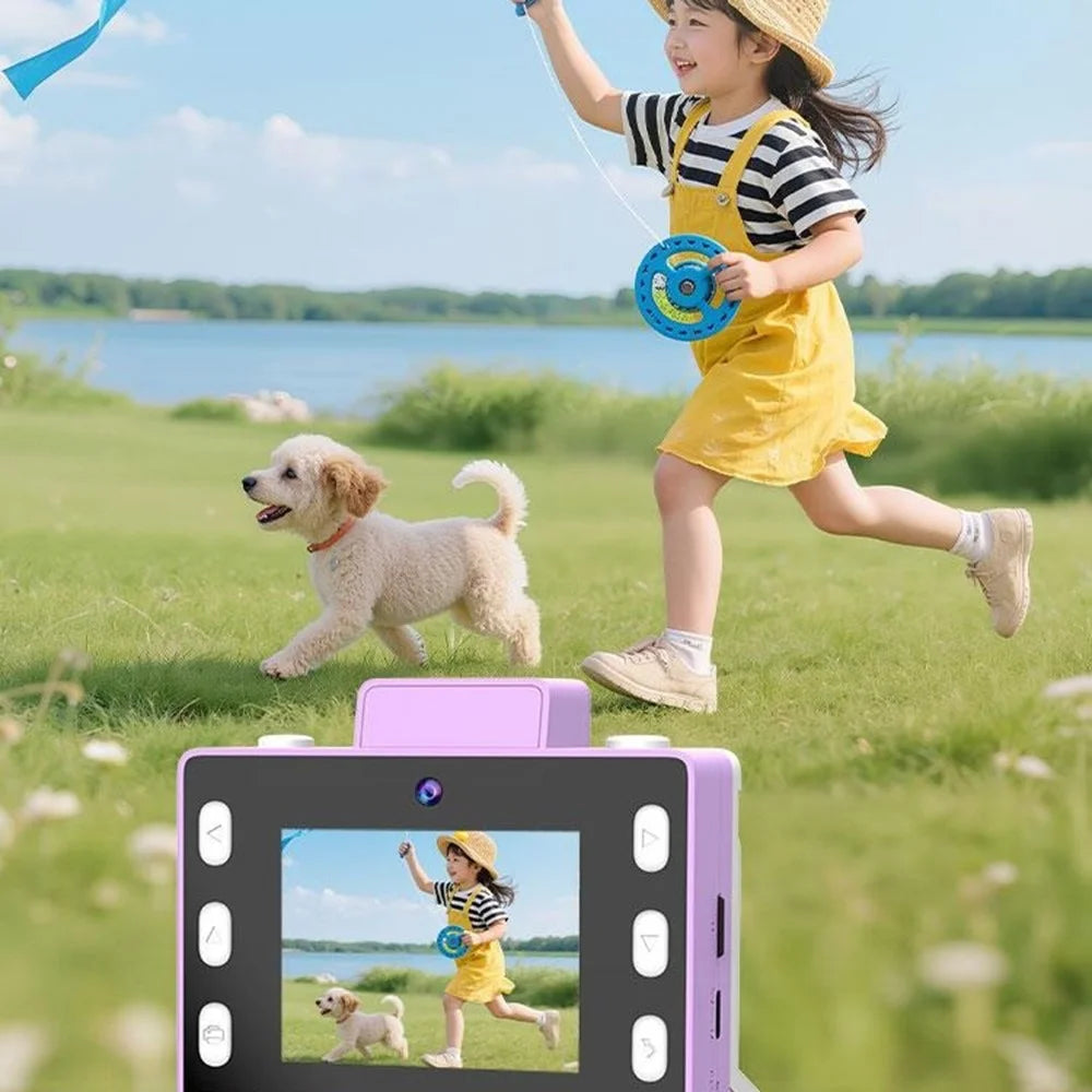 Z1000 Kids 2.8 Inch Instant Printing Camera with 32GB Card and Card Reader Dual Lens HD Photo Video Thermal Printer Camera Toy - Red - 3