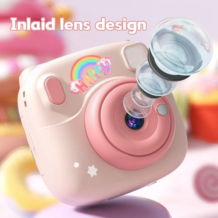 V40 Kids Instant Print Camera 2.4 Inch IPS Screen 16X Digital Zoom Thermal Printer Camera for Children - Pink - 7