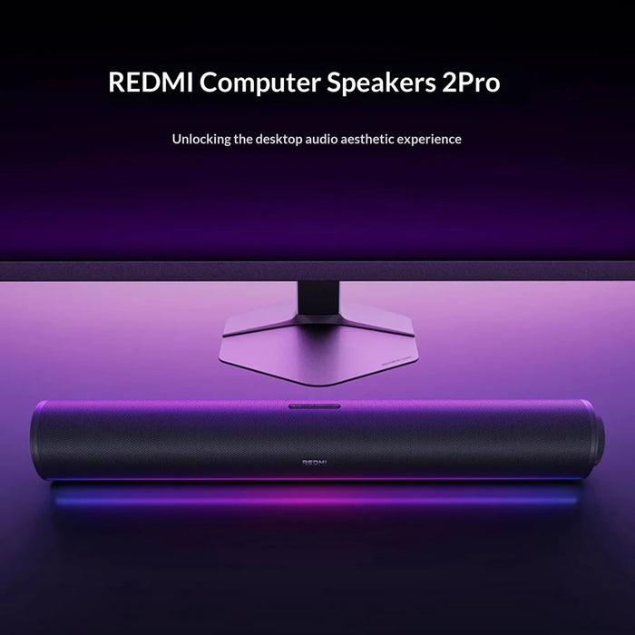 XIAOMI REDMI Computer Speaker 2 Pro 20W Desktop Bluetooth-compatible 5.3 Soundbar with RGB Light, CN Plug (Chinese Version) - Graphite Black - 2
