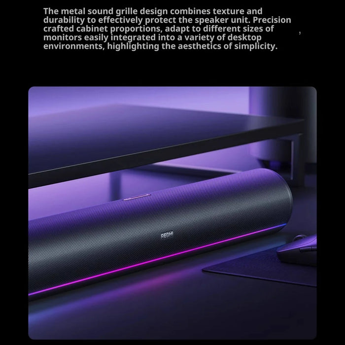 XIAOMI REDMI Computer Speaker 2 Pro 20W Desktop Bluetooth-compatible 5.3 Soundbar with RGB Light, CN Plug (Chinese Version) - Graphite Black - 5