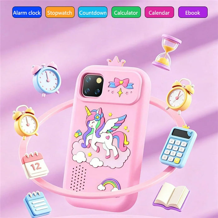 W7 Kids Digital Phone Camera 3.5 Inch HD Touchscreen Built-in 18 Games Dual Camera Video Recorder Camera Toy - Pink - 5