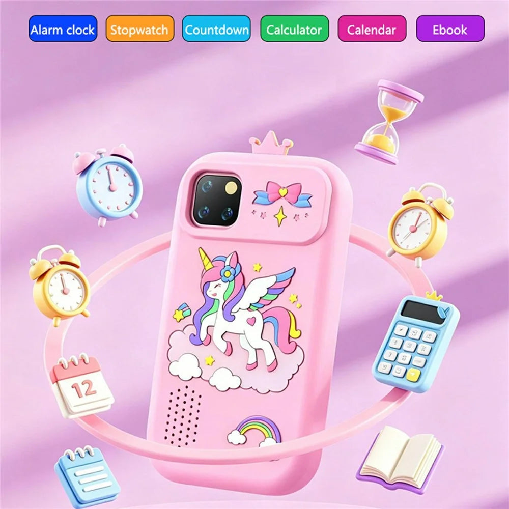 W7 Kids Digital Phone Camera with 32GB Memory Card 3.5 Inch HD Touchscreen Built-in 18 Games Dual Camera Video Recorder Camera Toy - Pink - 5