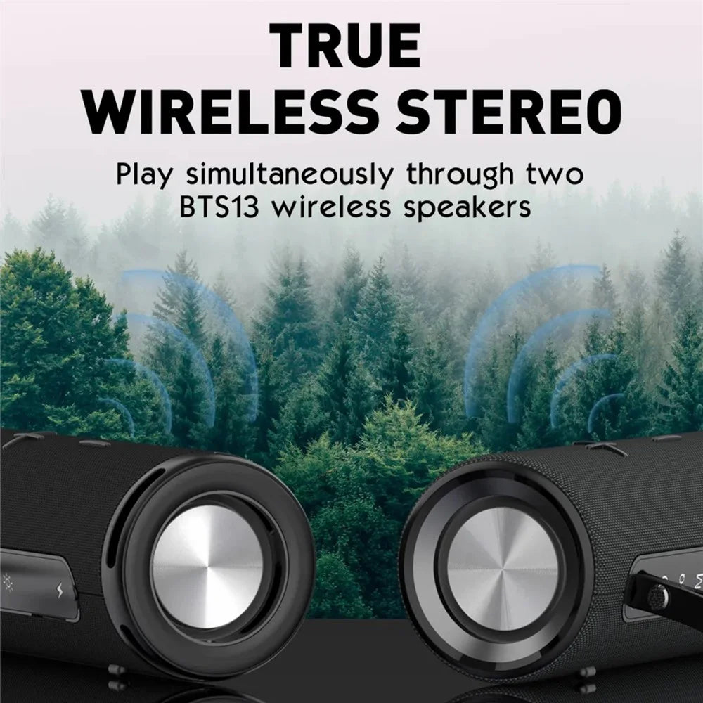 LDNIO BTS13 Bluetooth-compatible 5.3 Speaker 2000mAh RGB Ambient Light TWS Wireless Bass Stereo Wireless Speaker for Outdoor - Black - 4