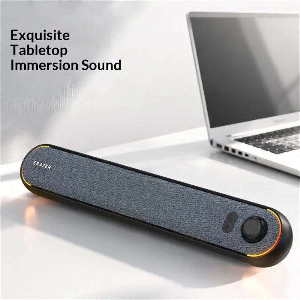 ERAZER W119 Desktop Soundbar RGB Lighting Bluetooth-compatible 5.3 USB Powered Speaker for Gaming (Invested By Lenovo) - Black - 3