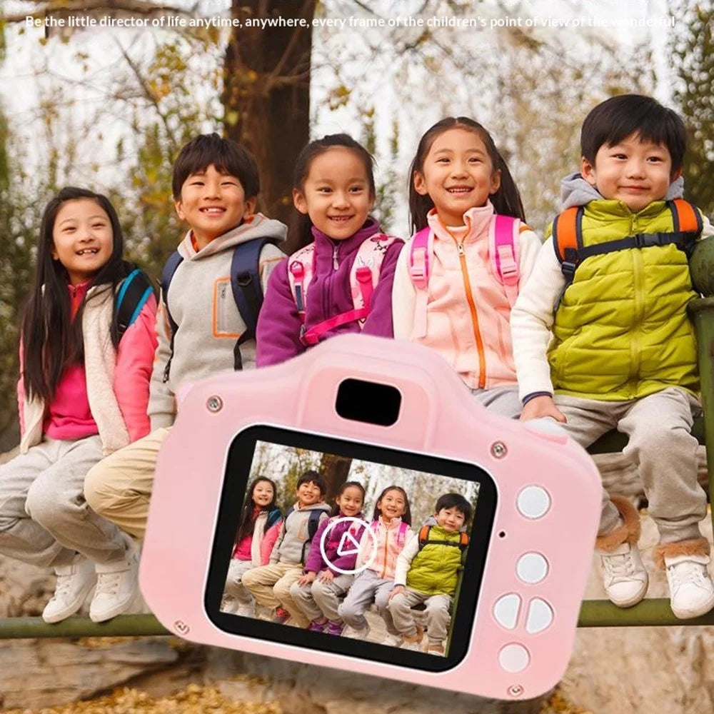 X01 Cartoon Unicorn Design Kids Camera 1080P Video Recording 2.0 Inch IPS Screen HD Dual Lens Digital Camera - Blue - 4