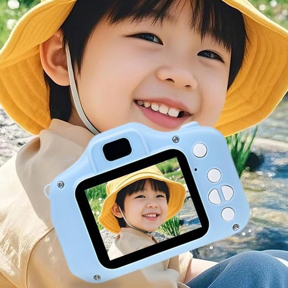 X01 Cartoon Unicorn Design Kids Camera 1080P Video Recording 2.0 Inch IPS Screen HD Dual Lens Digital Camera - Blue - 5