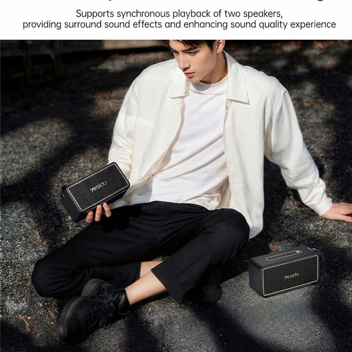 YESIDO YSW48 65W Portable Bluetooth-compatible 5.3 Speaker RGB Lighting IPX6 Waterproof TWS Stereo Wireless Speaker for Outdoor -Black - 4