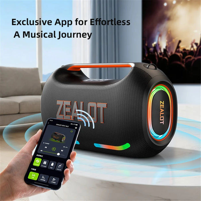 ZEALOT ZE41 250W Portable Bluetooth-compatible Speaker 48000mAh Power Bank RGB Lights Speaker for Outdoor Party - Black - 6