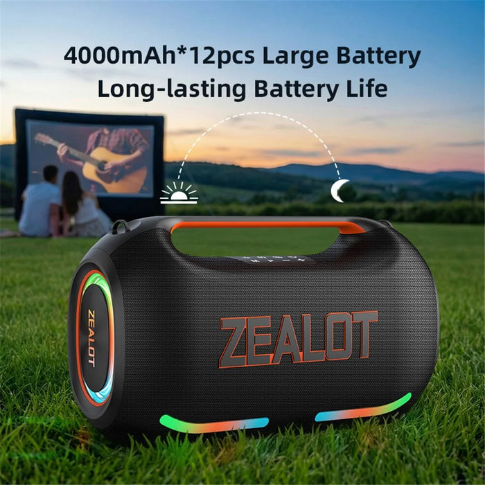 ZEALOT ZE41 250W Portable Bluetooth-compatible Speaker 48000mAh Power Bank RGB Lights Speaker for Outdoor Party - Black - 7