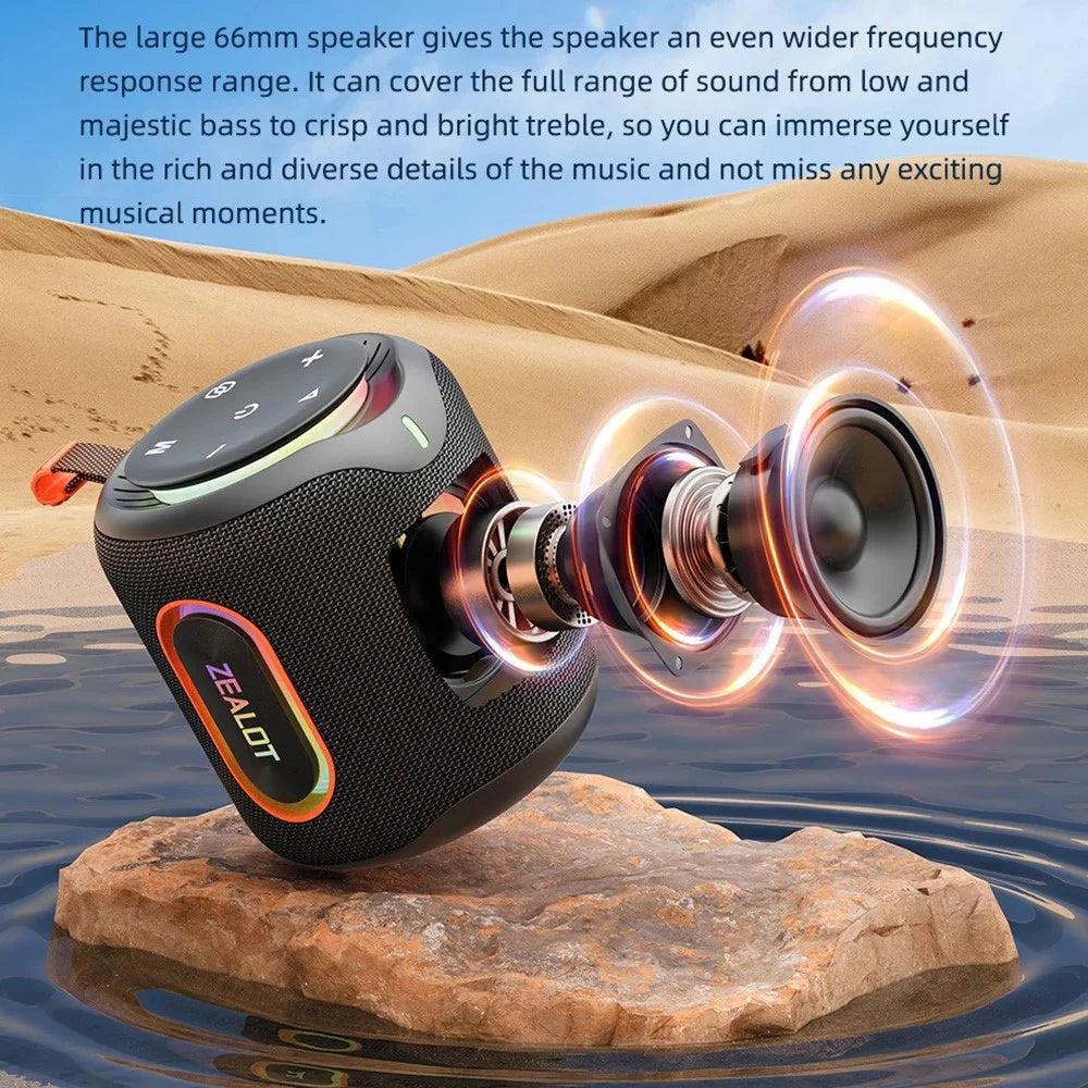 ZEALOT M1 30W Portable Bluetooth-compatible 5.4 Speaker IPX6 Waterproof RGB Light 6000mAh Outdoor Speaker - Black - 3