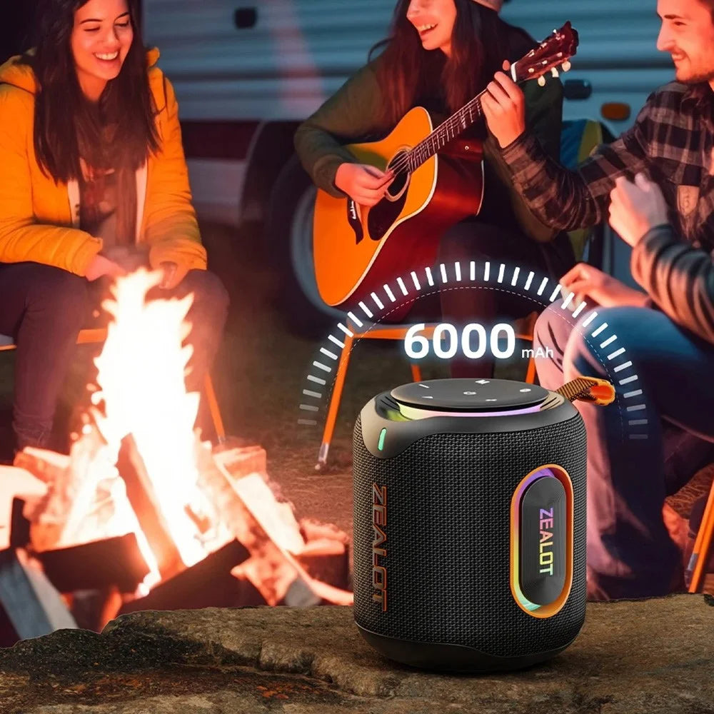 ZEALOT M1 30W Portable Bluetooth-compatible 5.4 Speaker IPX6 Waterproof RGB Light 6000mAh Outdoor Speaker - Black - 5
