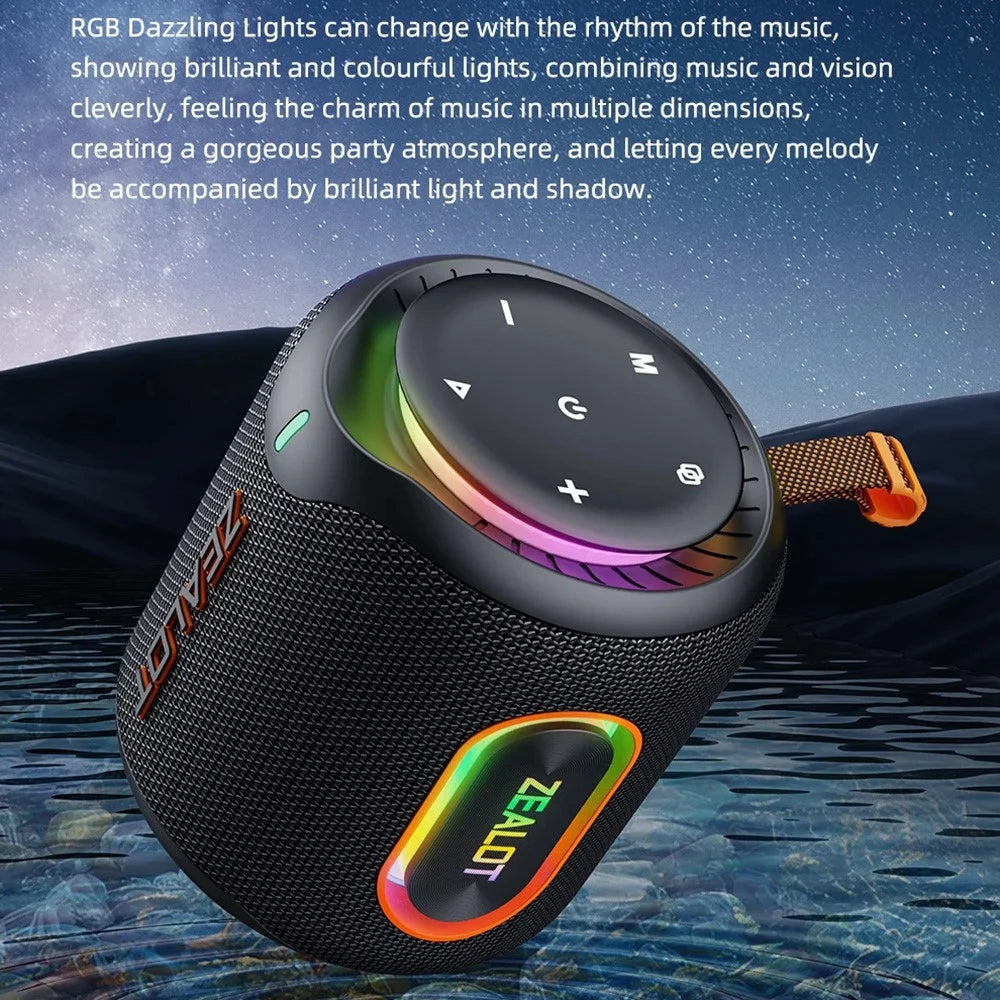 ZEALOT M1 30W Portable Bluetooth-compatible 5.4 Speaker IPX6 Waterproof RGB Light 6000mAh Outdoor Speaker - Black - 6