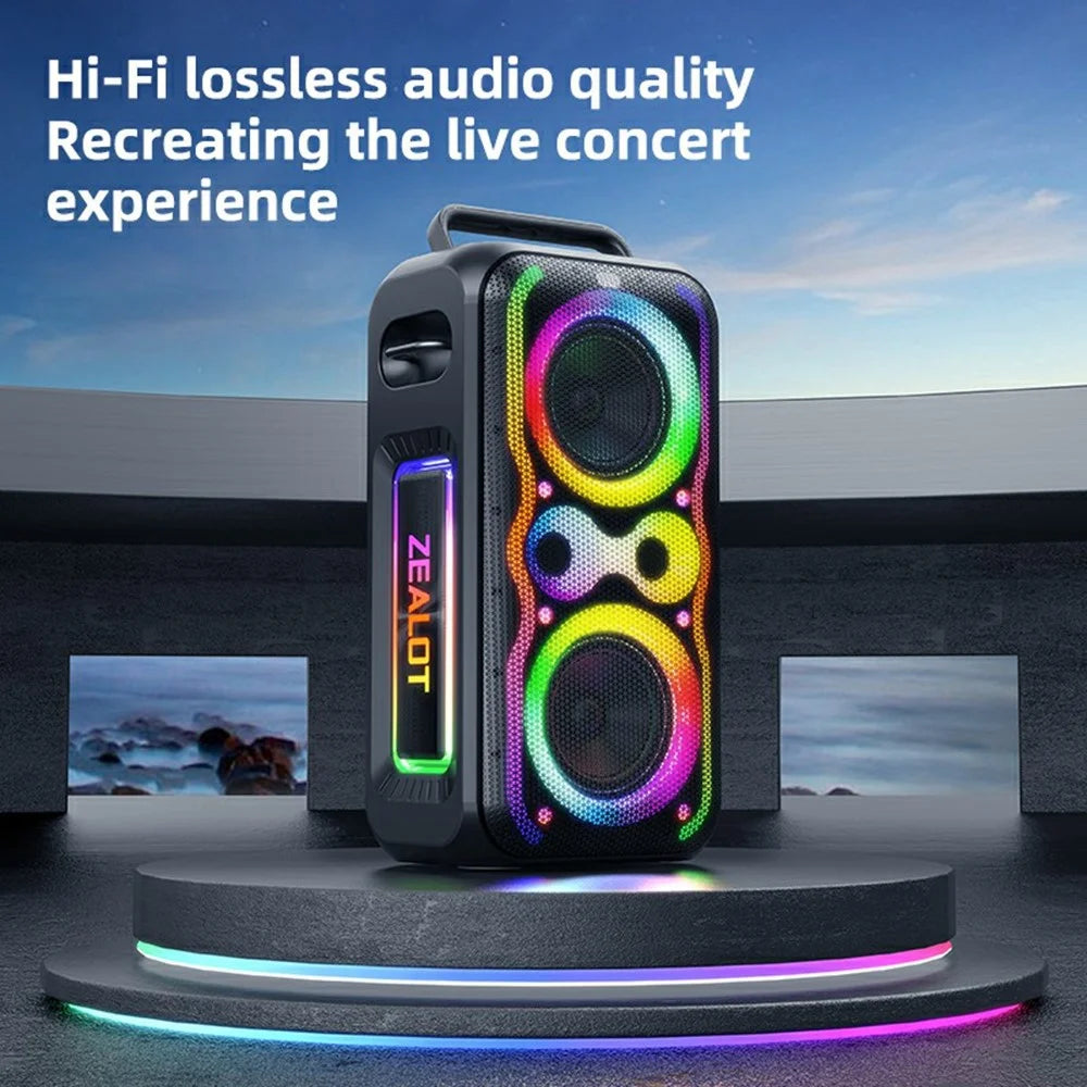 ZEALOT PT21 200W Bluetooth-compatible Speaker 48000mAh RGB Lights Party Sound Outdoor Speaker for KTV Dance - Black - 6