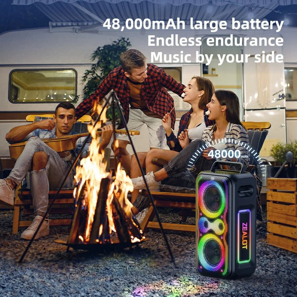 ZEALOT PT21 200W Bluetooth-compatible Speaker 48000mAh RGB Lights Party Sound Outdoor Speaker for KTV Dance - Black - 7