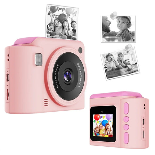 S10 Kids Camera 2.4" HD Dual Lens Instant Print Camera for Children Photography - Pink - 1