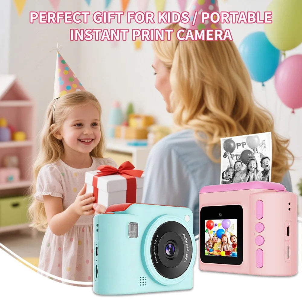S10 Kids Camera 2.4" HD Dual Lens Instant Print Camera for Children Photography - Pink - 2