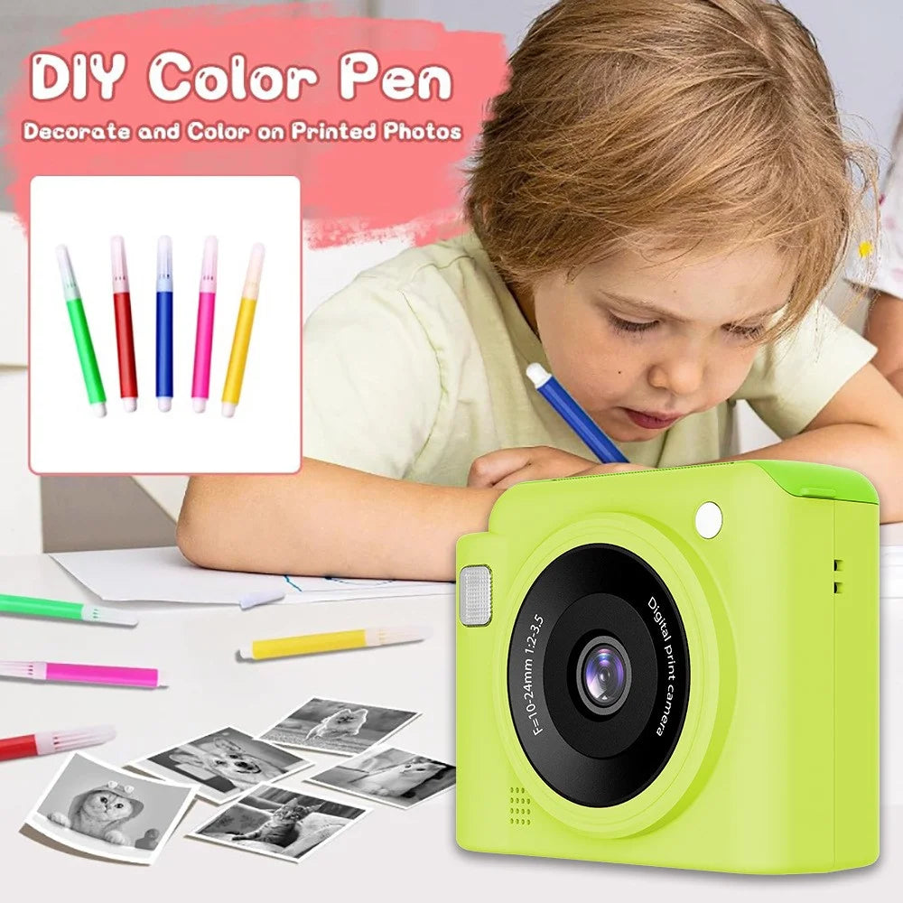 S10 Kids Camera 2.4" HD Dual Lens Instant Print Camera for Children Photography - Pink - 3