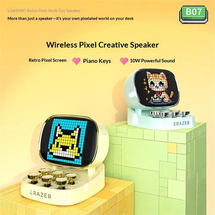 ERAZER B07 256-LED Pixel Screen 10W Wireless Bluetooth-compatible Speaker with Piano Mode (Invested By Lenovo) - Pink - 2