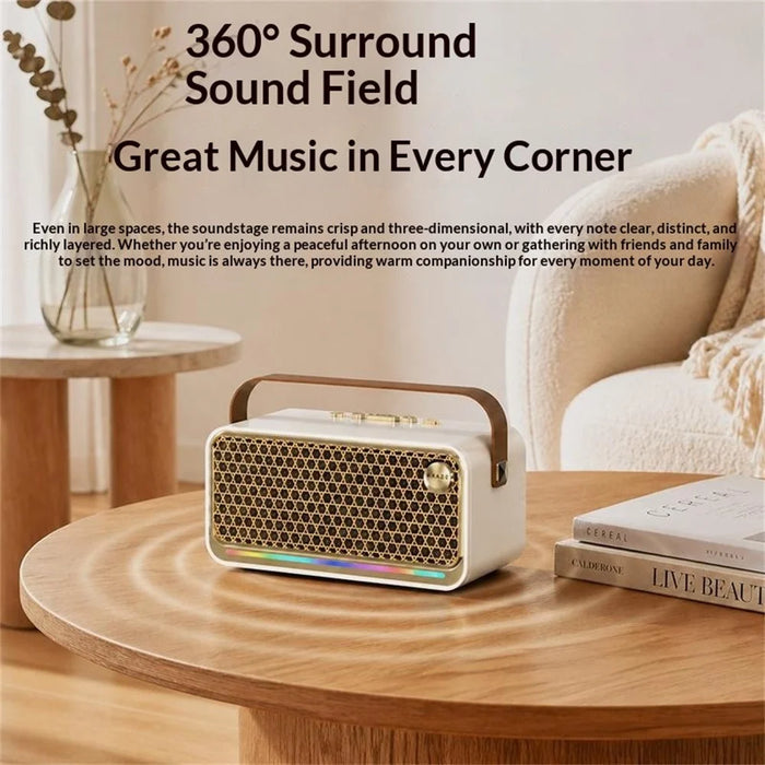 ERAZER B08 Bluetooth-compatible Speaker 10Wx2 RGB Lighting TWS Portable Subwoofer for Outdoor (Invested By Lenovo) - Warm White - 3