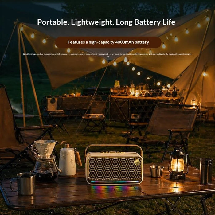 ERAZER B08 Bluetooth-compatible Speaker 10Wx2 RGB Lighting TWS Portable Subwoofer for Outdoor (Invested By Lenovo) - Warm White - 6