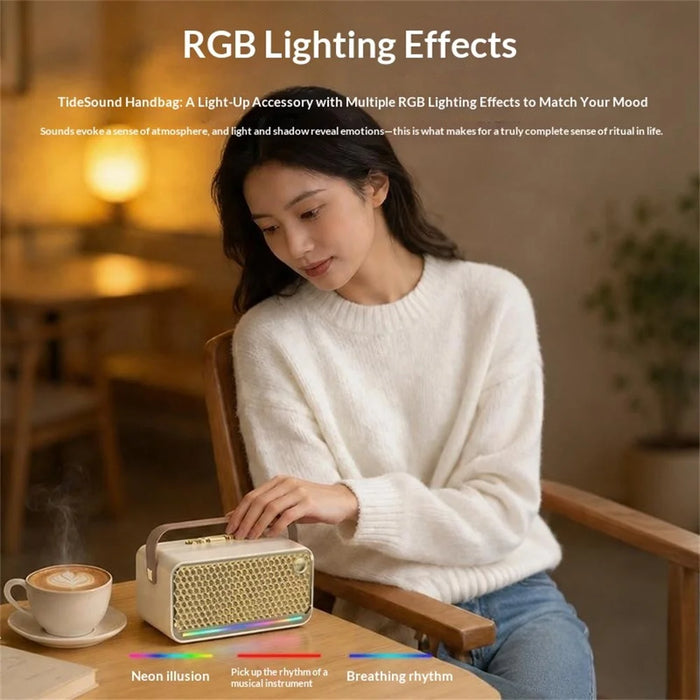 ERAZER B08 Bluetooth-compatible Speaker 10Wx2 RGB Lighting TWS Portable Subwoofer for Outdoor (Invested By Lenovo) - Warm White - 7