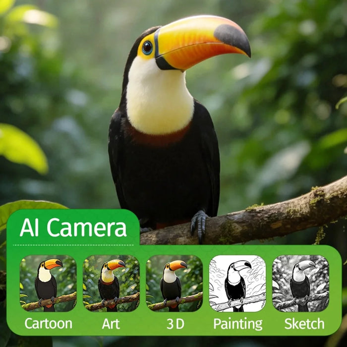 AI-D2 2.4inch AI Smart Voice Camera Instant Print Kids Camera with Learning Assistant - Green - 3