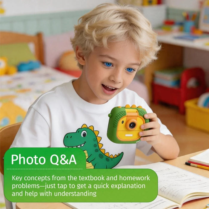 AI-D2 2.4inch AI Smart Voice Camera Instant Print Kids Camera with Learning Assistant - Green - 6