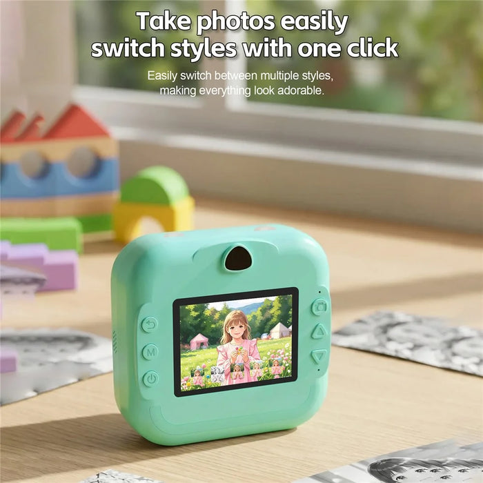 Q5 2.4 Inch AI Voice Instant Camera Thermal Printer Kids Camera Portable Photo Printer - Pink - 4