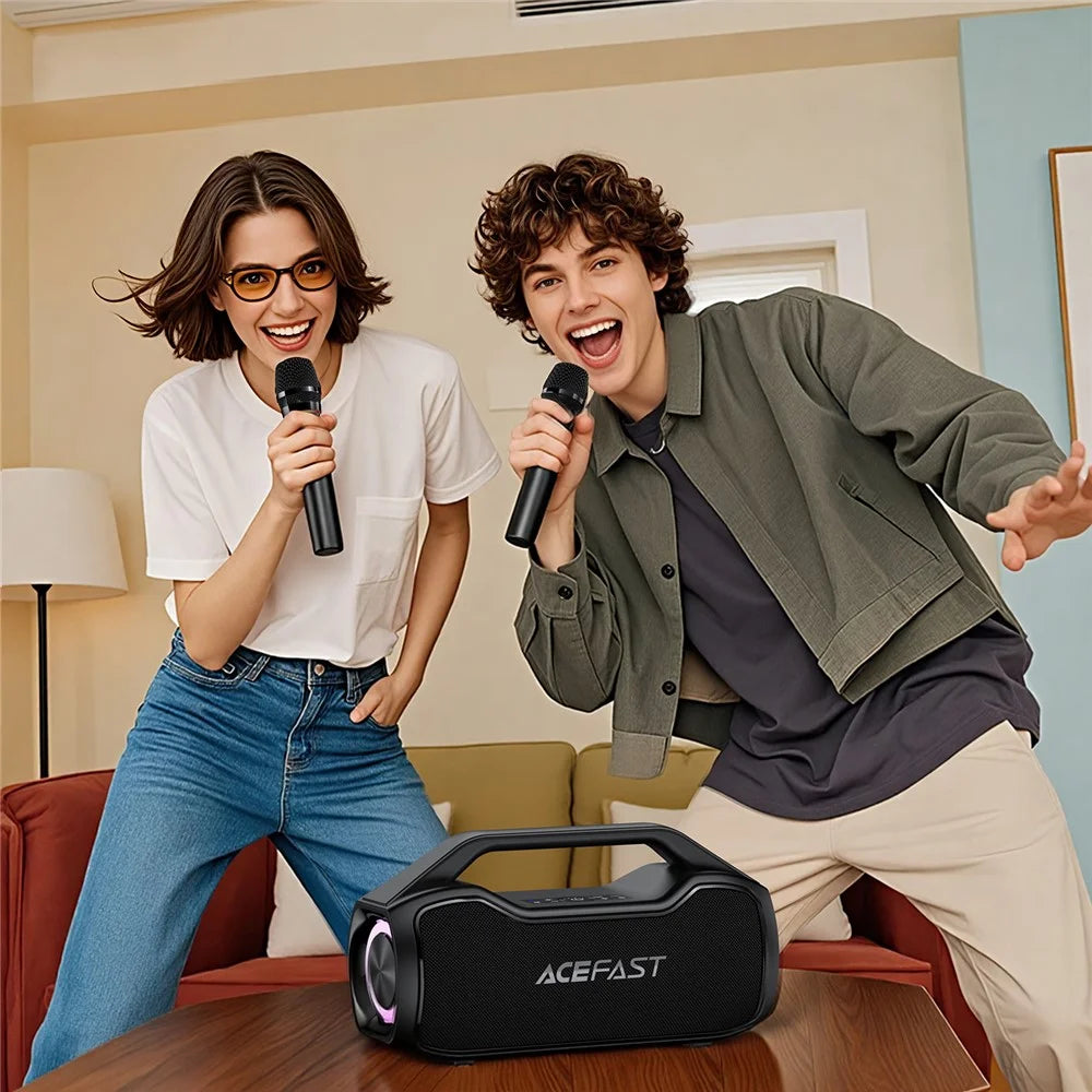 ACEFAST K14 Portable Karaoke Machine 120W Peak Bluetooth-compatible 6.0 Wireless Speaker with Dual Mics - Balck - 7