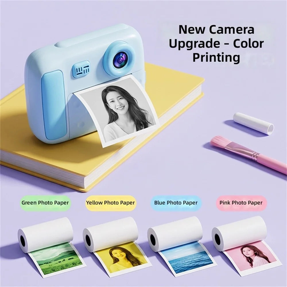D3 Kids Instant Print Camera 2.4 inch IPS Screen 1080P HD Video Recorder - Blue - 6