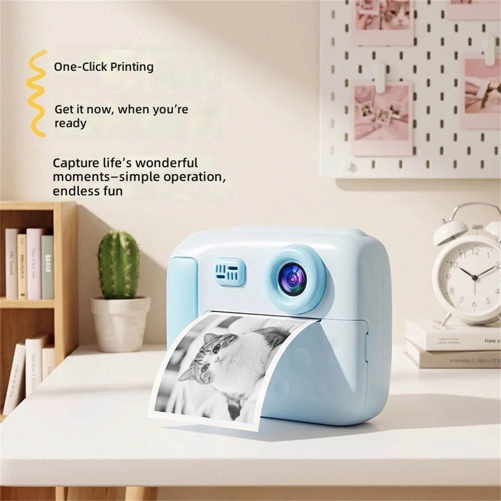D3 Kids Instant Print Camera 2.4 inch IPS Screen 1080P HD Video Recorder - Blue - 7
