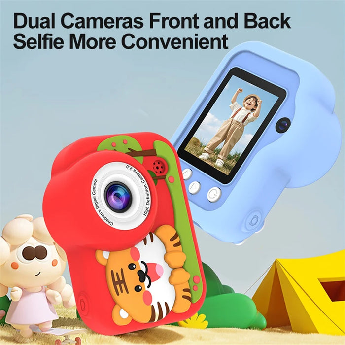 M03 Kids Camera Dual Lens 2.0 Inch IPS Screen 1080P Video Digital Camera with MP3 Player - Blue Panda - 4
