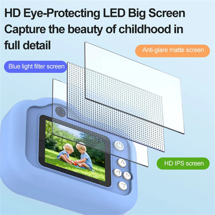 M03 Kids Camera Dual Lens 2.0 Inch IPS Screen 1080P Video Digital Camera with MP3 Player - Blue Panda - 6