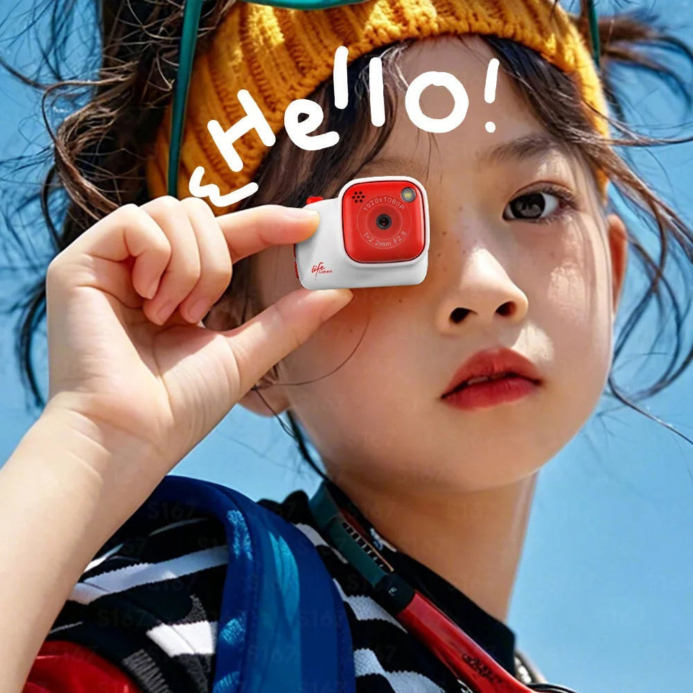 S167 Mini 2MP 1080P HD Digital Camera for Kids Photography with LED Flash and Lanyard, without TF Card - White - 7