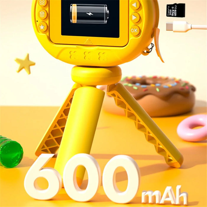 K62 2.4" Flip-Up HD Screen Children Camera Photo / Video Portable Mini Camera with 16G Memory Card, Tripod Stand, Lanyard - Rabbit - 5