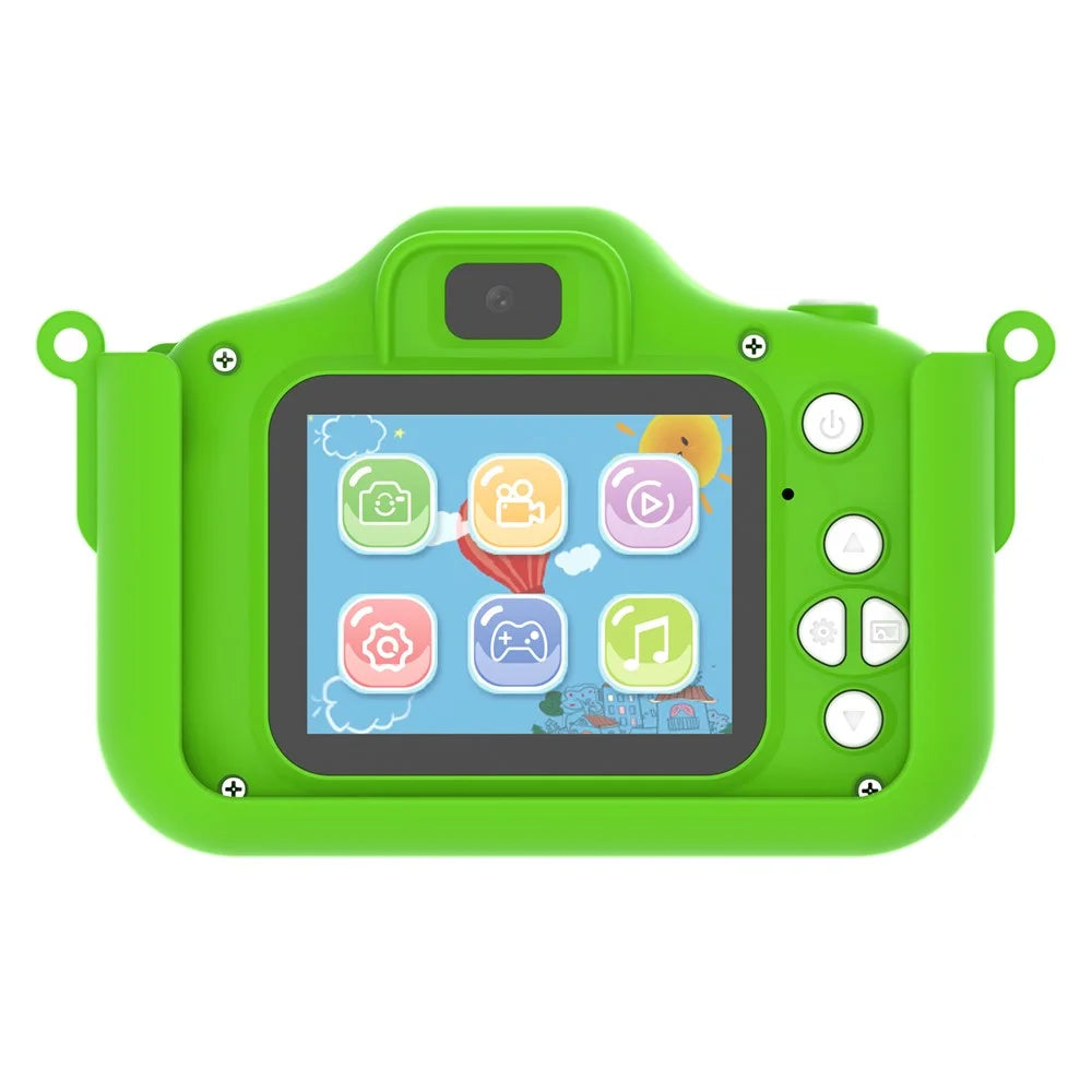 X12S Kids Camera 2.0 Inch IPS Screen Cartoon Dragon Video Recorder Cam, 32G TF Card+Card Reader (CE Certified) - Green - 4
