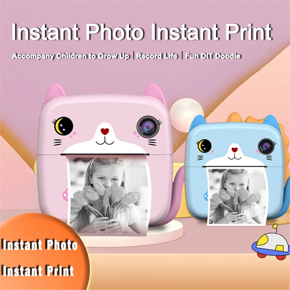 A21 2.4-inch Screen Kids Instant Camera Rechargeable Camera Toy with Print Paper - Pink - 7