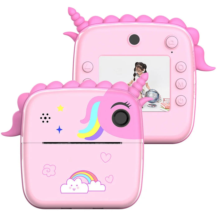 A20 2.4-inch Screen Kids Instant Camera Rechargeable Photo Printing Camera Toy - Pink - 1