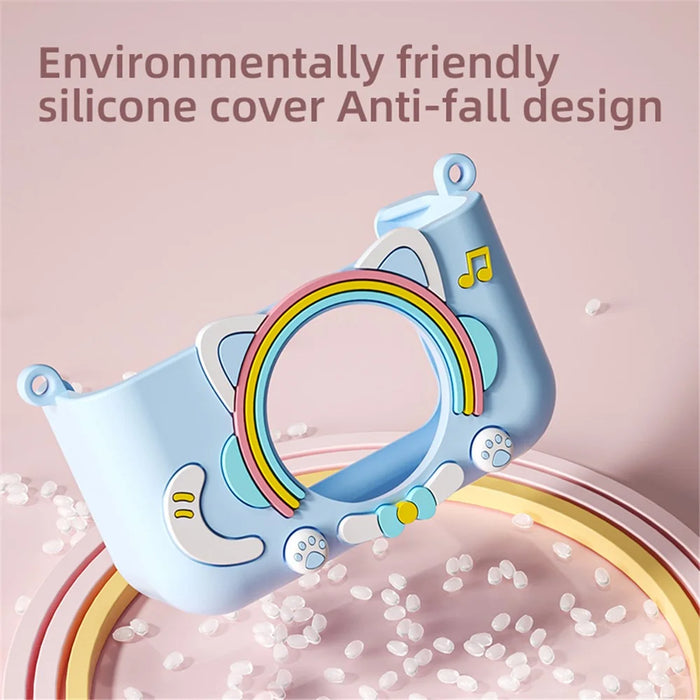 Y20 2.0 Inch Screen Camera Rechargeable Kids Camera Toy with Music and Game - Rainbow Cat / Blue - 7