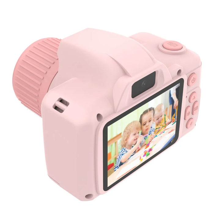 H10 2.4-inch IPS Screen Video Recorder Dual Lens Kids Camera, 32G Memory Card + Card Reader - Pink - 7