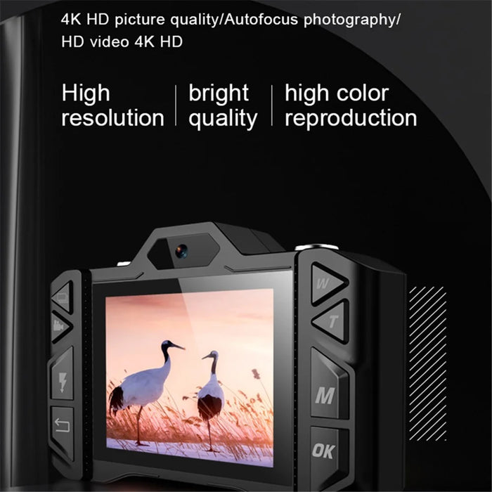 D51 Vintage Digital Camera 2.88-inch IPS Screen 18x Zoom Auto Focus Video Camera - Black - 5
