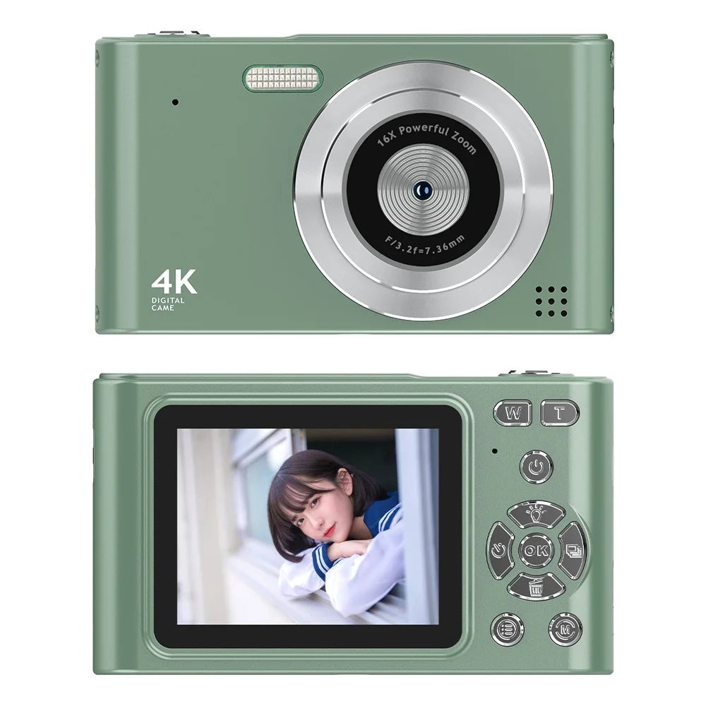 H15 2.4-inch IPS Screen Digital Camera Portable HD CCD Camera with 32G TF Card + Card Reader - Green - 1