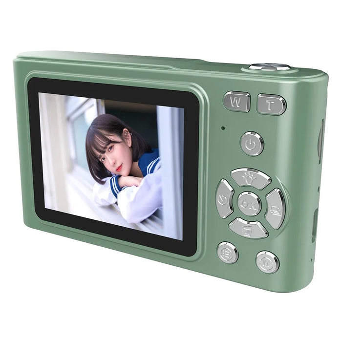 H15 2.4-inch IPS Screen Digital Camera Portable HD CCD Camera with 32G TF Card + Card Reader - Green - 3