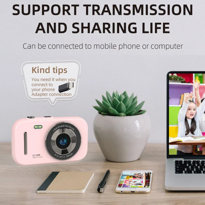 H17 2.8-inch IPS Screen Digital Camera HD Dual Lens CCD Camera with 32G TF Card + Card Reader - Black - 7