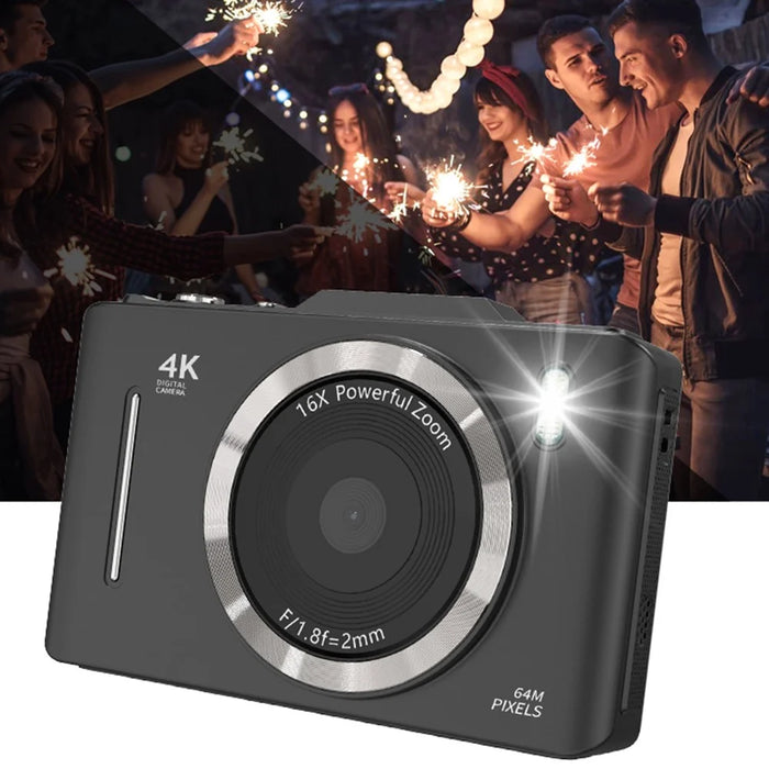 H16 2.8-inch IPS Screen Digital Camera 16x Zoom Anti-Shake CCD Camera with 32G TF Card + Card Reader - Black - 7
