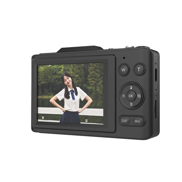 H16 Digital Camera with 2.8 Inch IPS Screen 16X Digital Zoom Anti-Shake CCD Camera Built-In Flash - Black - 3